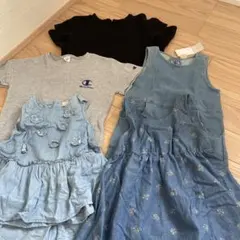 120セット　新品タグ付きあり デニムワンピースとブラック半袖ワンピースセット