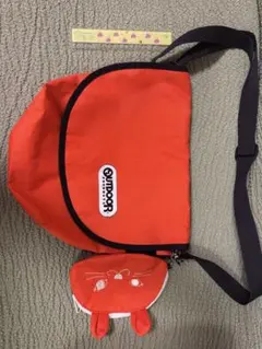 オレンジ ショルダーバッグ ポーチ付き