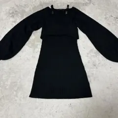 EMODA エモダ ショルダーチェーンレイヤーニットワンピース 完売品 Fサイズ
