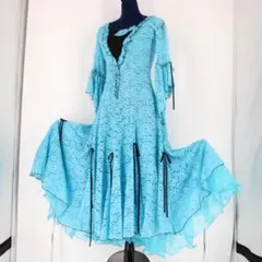 【美品 社交ダンス衣装】ワンピース ドレス Dance Fashion pier