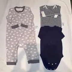 ユニクロ　80cm 長袖ボディースーツ　カバーオール