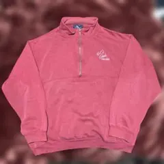 希少　90s ハーフジップスウェット ボルドー　肉厚　ヴィンテージ　古着　USA