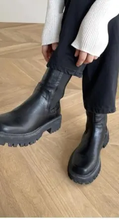 canal jean キャナルジーン　サイドゴアブーツ　ブラック　23.5