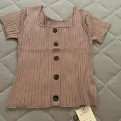 前後2wayスクエアネックリブニットトップス