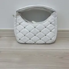 ホワイト キルティング ハンドバッグ