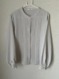 美品/グラシア/グレージュ/長袖ブラウス/L