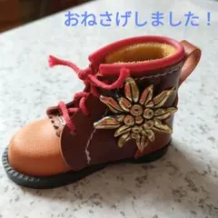 フランスアンティークピンクッション ブーツ型 靴型 針山 美品 レア