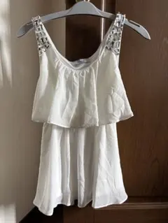 デイライルノアールトップスノースリーブシフォンビジュ