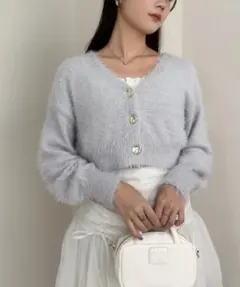 ナイスクラップ フェザーショートカーディガン