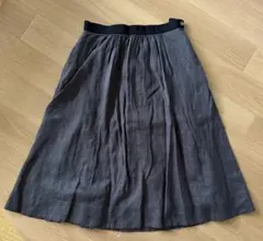 マーガレットハウエル コットンリネンスカート フレア 大きいサイズ
