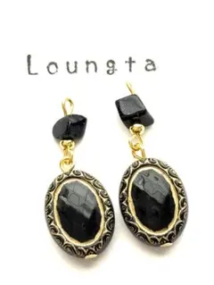 5点で450円引き ハンドメイドピアス 樹脂ピアス ブルーサンド天然石