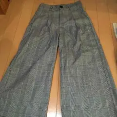 グレンチェック ワイドパンツ