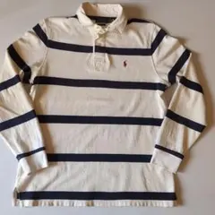POLO Ralph Lauren ラガーシャツ ホワイト✕ネイビー サイズL