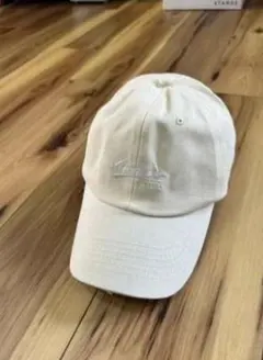 ホワイト ベースボールキャップ 刺繍ロゴ