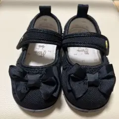 リボン付き黒フォーマルシューズ　13㎝