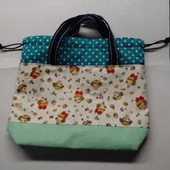 巾着風ミニバッグ④緑