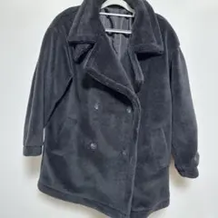 GRL 襟2wayボアミドルコート チャコール