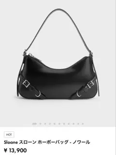 CHARLES&KEITH Sloane スローン ホーボーバッグ ブラック 黒