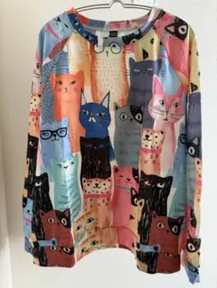 EMERY ROSE 猫柄 長袖トップス　オーバーサイズ　ねこ　猫　ルームウェア