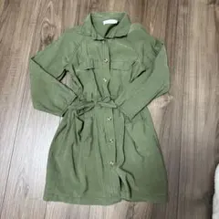 ZARA オリーブグリーン シャツワンピース 134cm