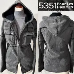 5351 POUR LES HOMMES 定価4万円程 パーカー ライダース 2のサムネイル