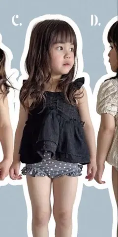 【新品タグ付き】mirror bae ベビー水着 セパレート 95 女の子　黒