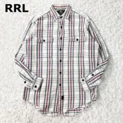 RRL 90s 三つ星 オンブレ シャツ チェック 長袖 コットン S