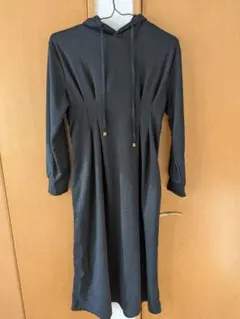 フード付き長袖カットソーワンピース
