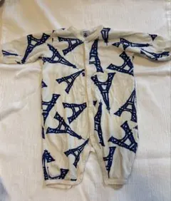 プチバトー　エッフェル塔プリントロンパース