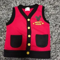 Disney ミッキーマウス ベビーベスト 赤　80