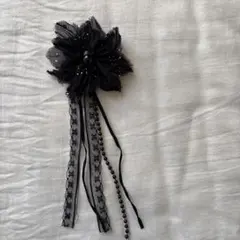 ブラックフラワーコサージュ