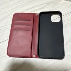 手帳型 iPhone13ケース 赤と黒