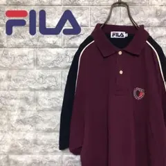 【レア】フィラ FILA ワンポイント 刺繍ロゴ 切り替え ポロシャツ