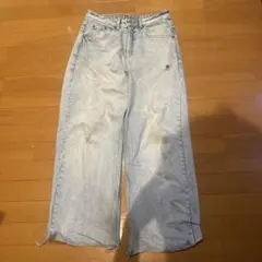 ZARA ライトブルー デニムパンツ ダメージ加工 EUR36のサムネイル