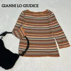 ジャンニロジュディチェ/日本製/麻混/ボーダー/7分袖/レトロ感/36サイズ