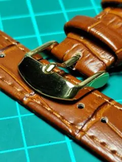 本革 18mmクロコダイル型押し レザーベルト ブラウン 18LB