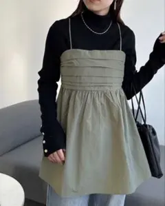 【ほぼ未使用】DISCOAT 胸ギャザーキャミチュニック