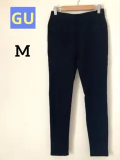 GU スウェットストレッチレギンスパンツ　裏起毛　ブラック　M