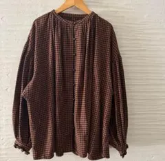 極美品♦︎パラスパレス マドラスチェック バンドカラー ワイドシャツ 