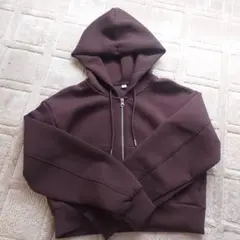 GU ダークブラウン フード付きパーカー M