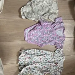 新生児用花柄ラップ肌着3点セット