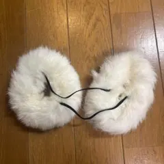ホワイトファー イヤーマフ　雪　防寒　スキー　スノボ