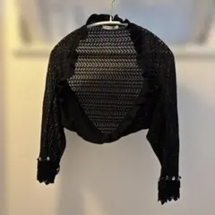 axes femme 黒 レース 長袖カーディガン　ボレロ　ショール　肌隠しに