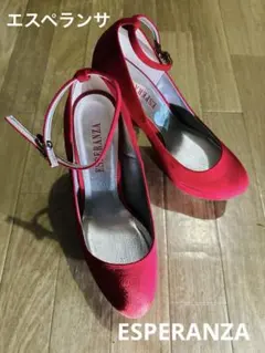 エスペランサ 赤 2WAYアンクルストラップ 12cmハイヒール 【M】 日本製