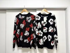 ミッキー ミニー ディズニー　ニット　セーター ペア カップルルック M~L