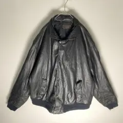 JOE ALFRED 本革 レザー ボンバージャケット ロゴフラップ 実寸XL