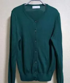 ViS ダークグリーン ニットカーディガン☆М