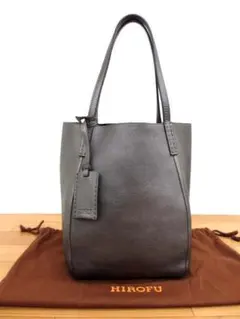 HIROFU ヒロフ ロシェ ブラウン シボ革 肩かけ トートバッグ HIROFU / ヒロフ 牛革 2WAY ショルダーバッグ シボ革 シュリンクレザー