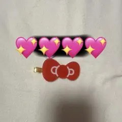 BLACKPINKジス ハローキティ リボン ヘアクリップB セット ピンク