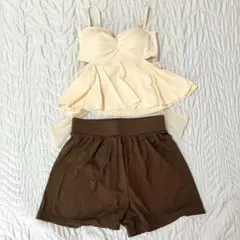 水着 セパレート フリル リボン M